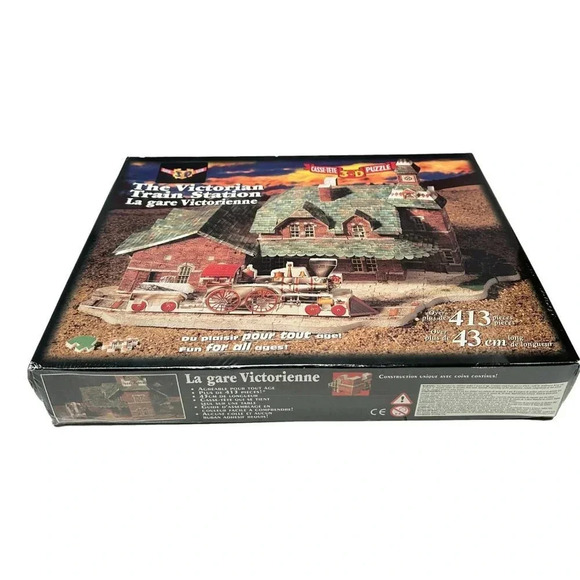 Supertek 3D Jig Saw Puzzle 493 pc Victorian Train Station 1800s  New - Picture 4 of 7